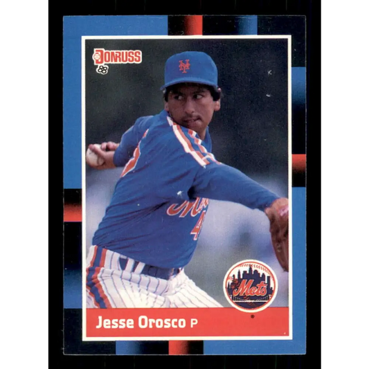 1988 Donruss #192 Jesse Orosco EX New York Mets Baseball Card Image 1