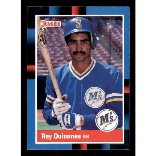 1988 Donruss #198 Rey Quinones EX Seattle Mariners Baseball Card Image 1