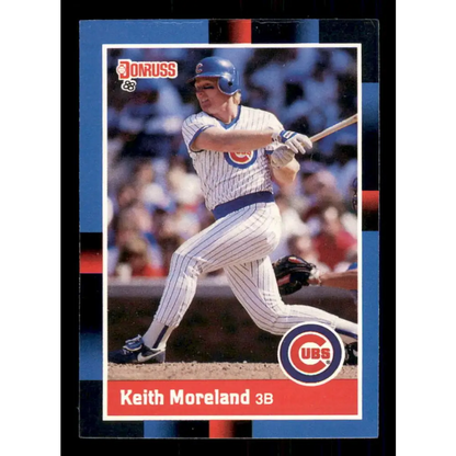 1988 Donruss #201 Keith Moreland EX Chicago Cubs Baseball Card Image 1