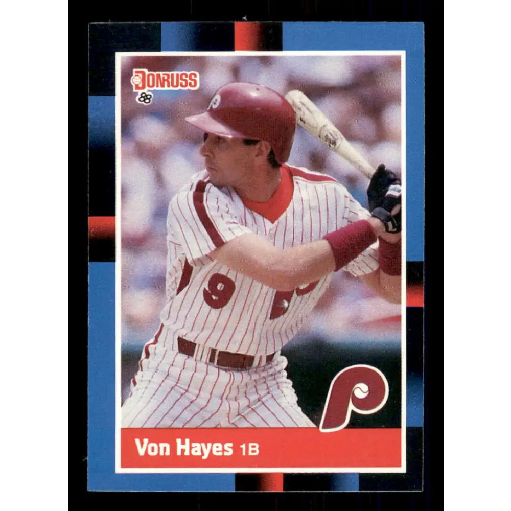 1988 Donruss #207 Von Hayes EX Philadelphia Phillies Baseball Card Image 1