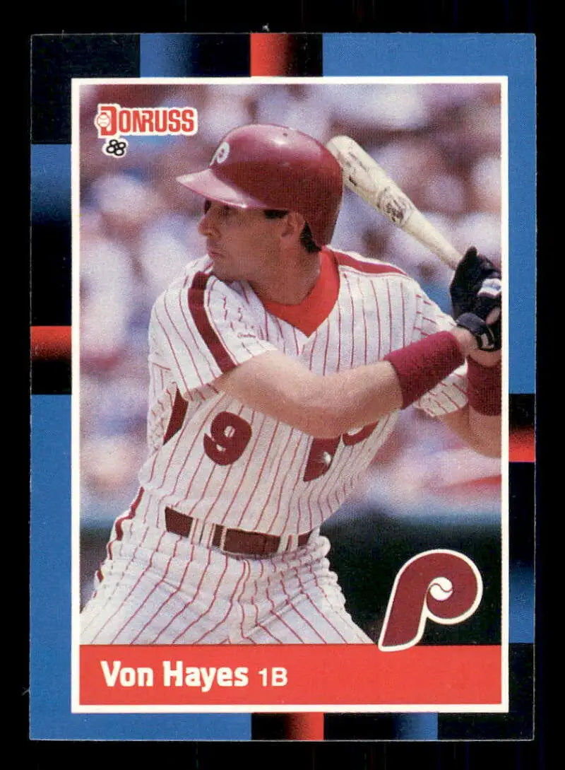 1988 Donruss #207 Von Hayes NM-MT Philadelphia Phillies Baseball Card - Baseball Card Single
