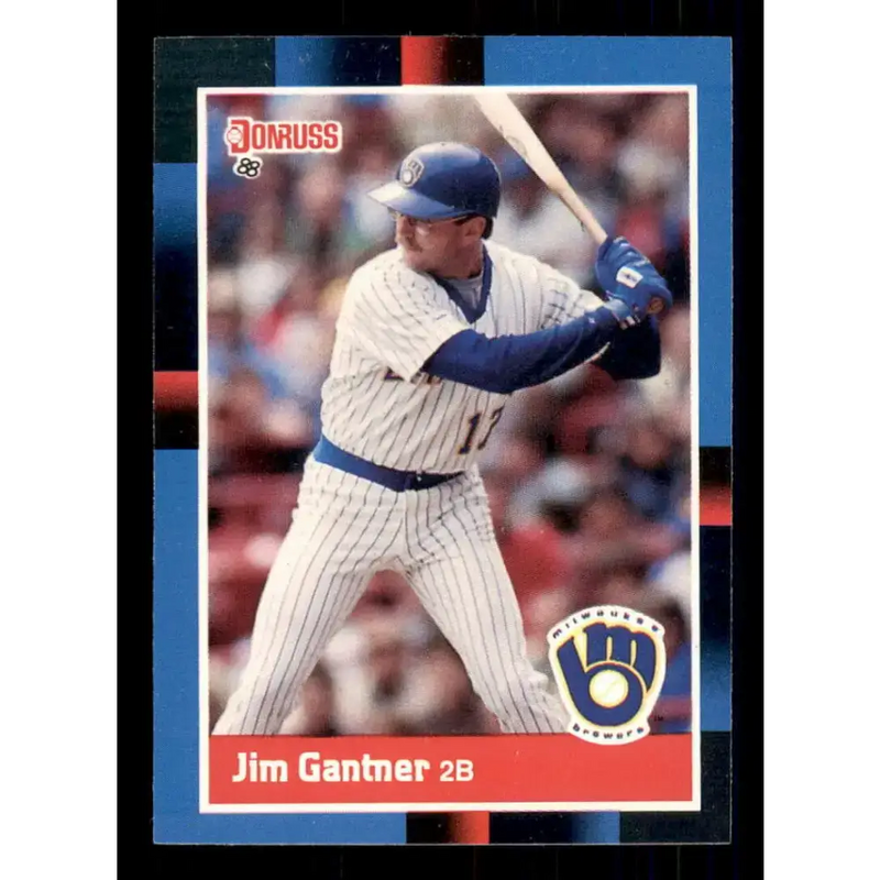 1988 Donruss #214 Jim Gantner EX Milwaukee Brewers Baseball Card - Baseball Card Single
