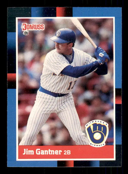 1988 Donruss #214 Jim Gantner NM-MT Milwaukee Brewers Baseball Card - Baseball Card Single