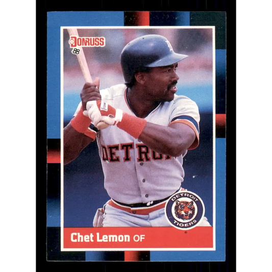 1988 Donruss #215 Chet Lemon EX Detroit Tigers Baseball Card Image 1