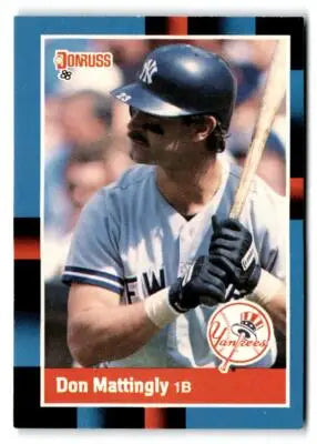 1988 Donruss Don Mattingly baseball card displayed in 1988 Donruss #217 Don Mattingly