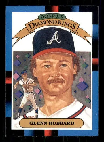 1988 Donruss Glenn Hubbard baseball card with original gloss, Braves player, NM-MT condition