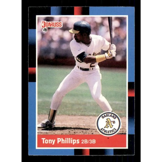 1988 Donruss #221 Tony Phillips EX Oakland Athletics Baseball Card Image 1
