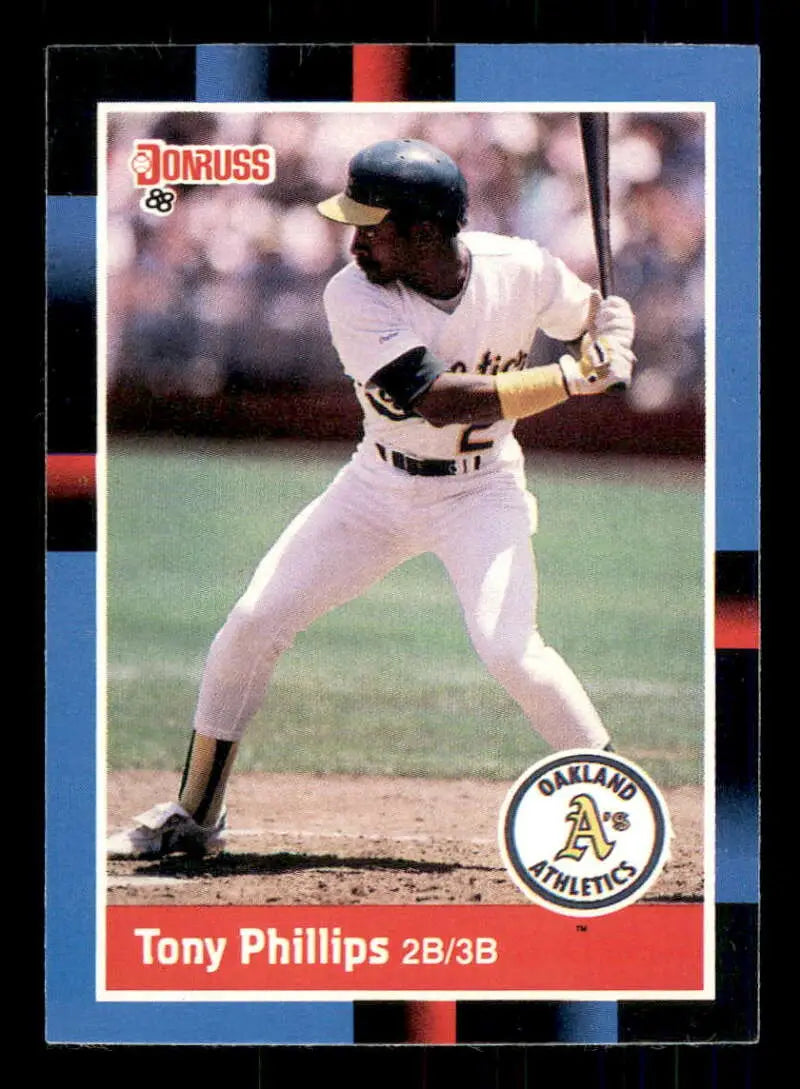 1988 Donruss #221 Tony Phillips NM-MT Oakland Athletics Baseball Card - Baseball Card Single