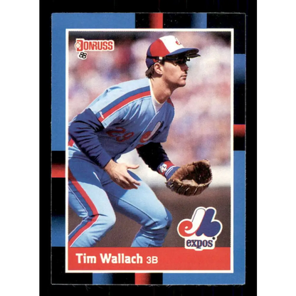 1988 Donruss #222 Tim Wallach EX Montreal Expos Baseball Card Image 1