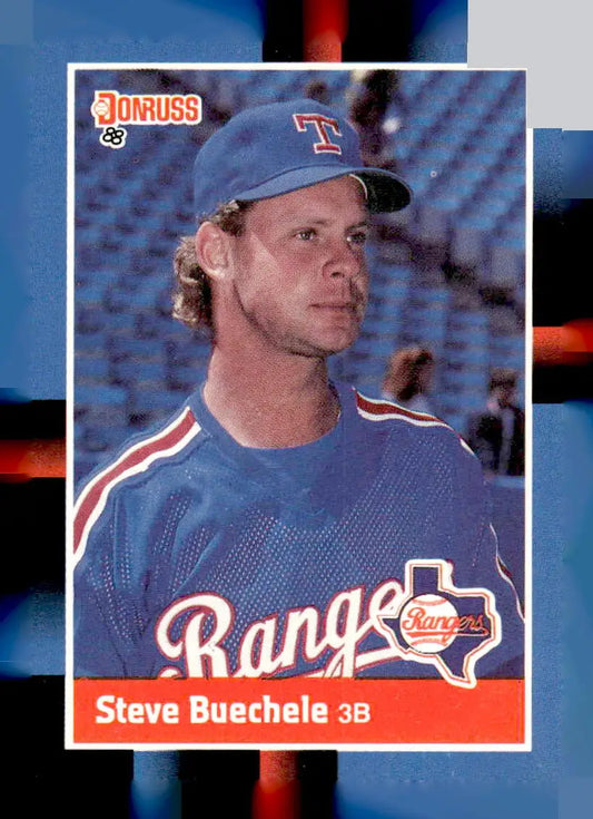 1988 Donruss #224b Steve Buechele baseball card of Texas Rangers third baseman