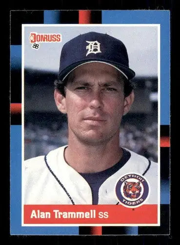 1988 Donruss Alan Trammell baseball card with original gloss in NM-MT condition