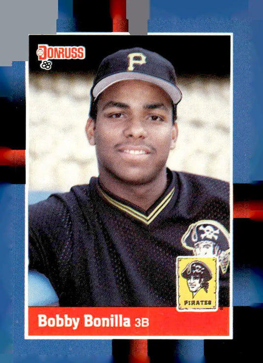 1988 Donruss Bobby Bonilla baseball card featuring Pittsburgh Pirates player in collectible card