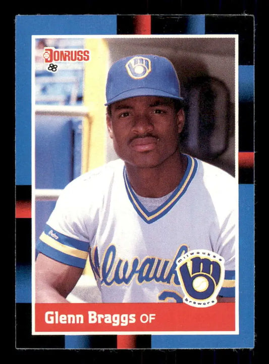 1988 Donruss #240 Glenn Braggs NM-MT Milwaukee Brewers Baseball Card - Baseball Card Single