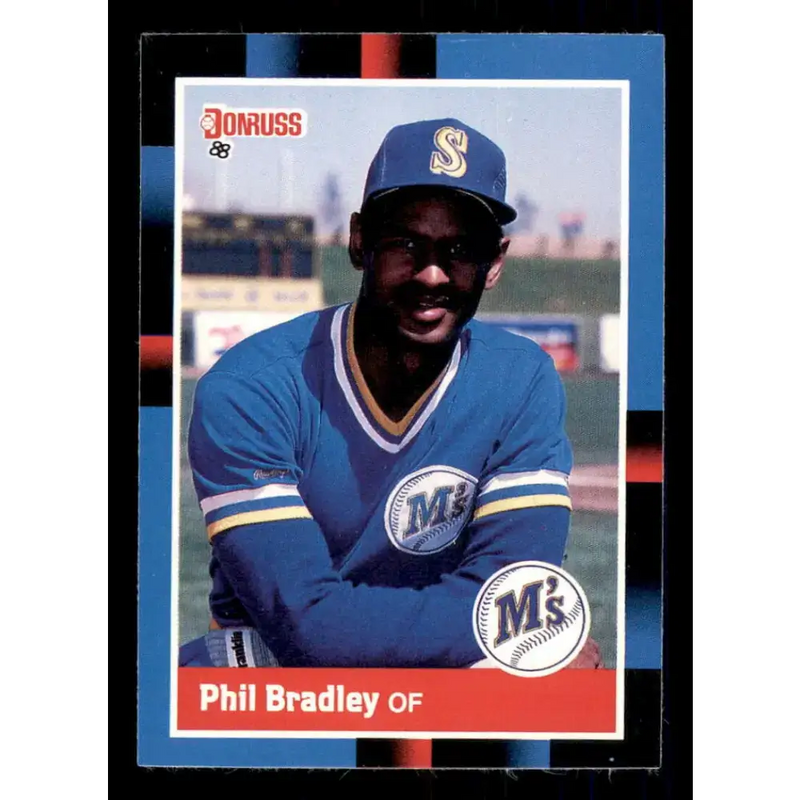 1988 Donruss #243 Phil Bradley EX Seattle Mariners Baseball Card - Baseball Card Single