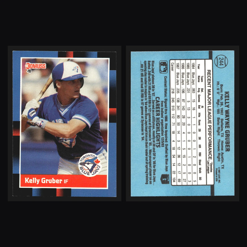 1988 Donruss #244 Kelly Gruber Toronto Blue Jays