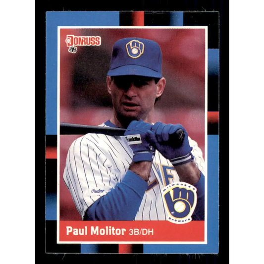 1988 Donruss #249 Paul Molitor EX Milwaukee Brewers Baseball Card Image 1