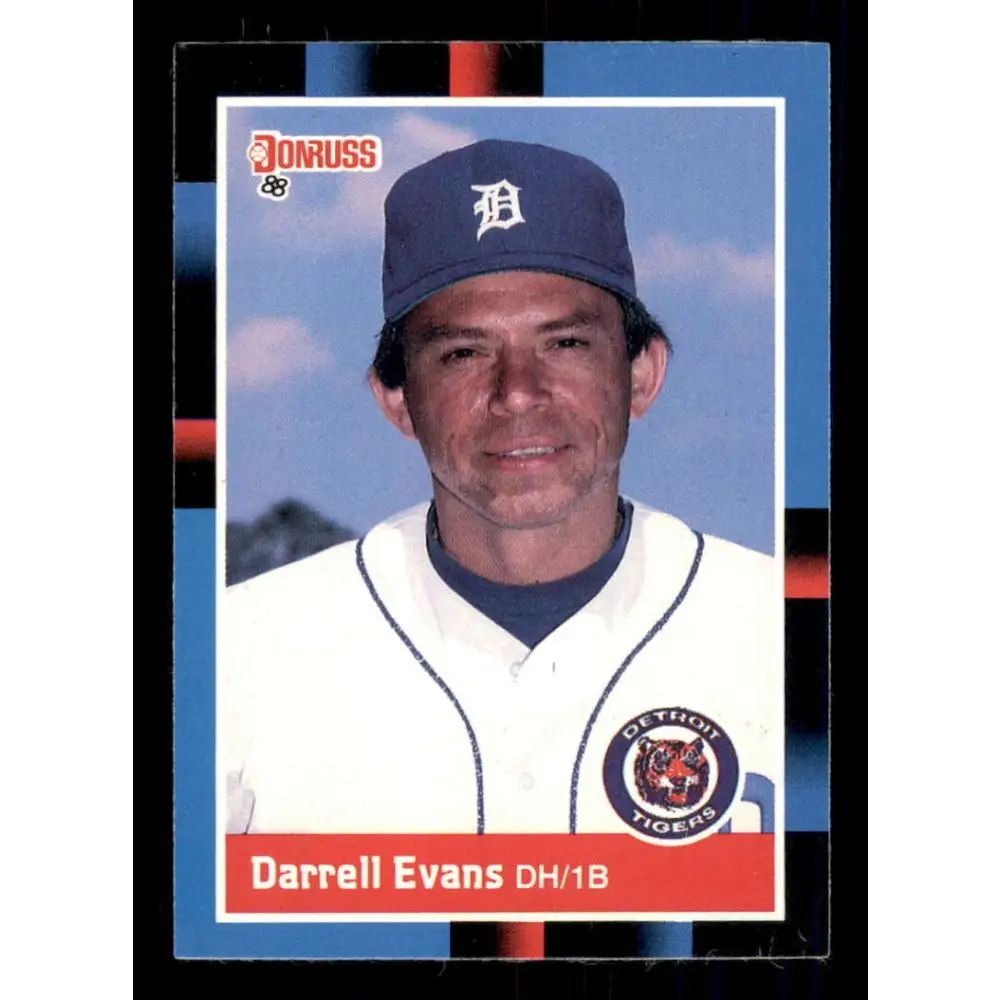 1988 Donruss #250 Darrell Evans EX Detroit Tigers Baseball Card Image 1