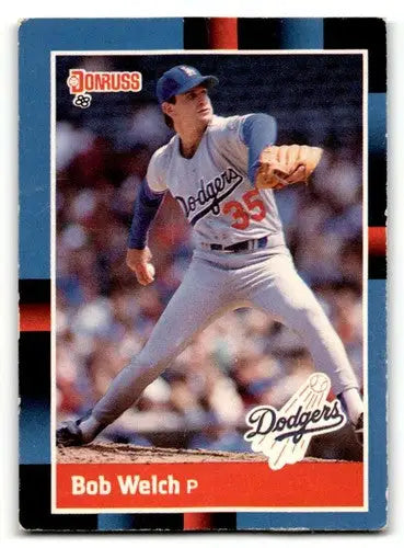 Original gloss Bob Welch Los Angeles Dodgers baseball card from 1988 Donruss series