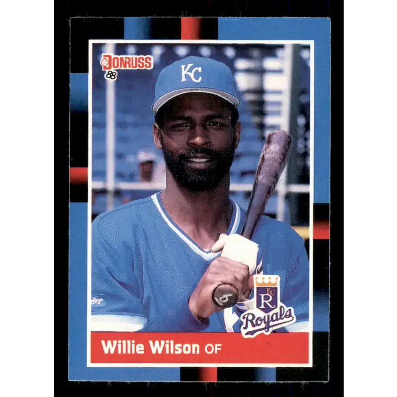 1988 Donruss #255 Willie Wilson EX Kansas City Royals Baseball Card - Baseball Card Single