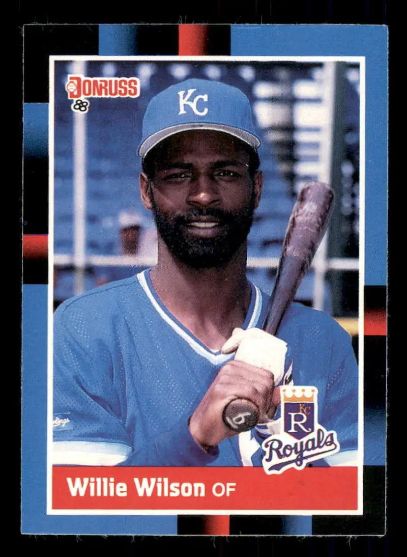 1988 Donruss #255 Willie Wilson NM-MT Kansas City Royals Baseball Card - Baseball Card Single