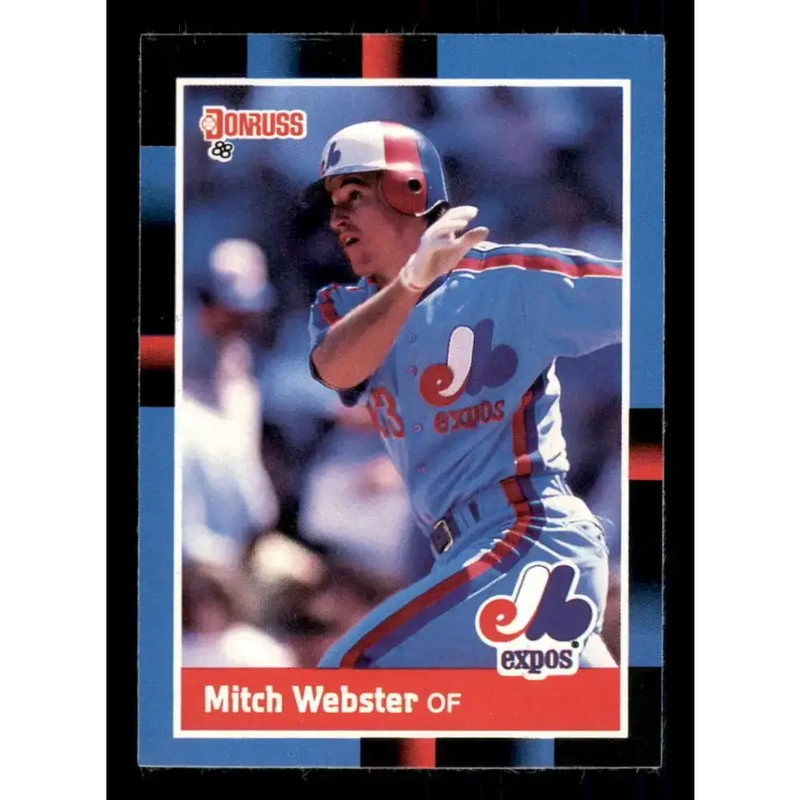 1988 Donruss #257 Mitch Webster EX Montreal Expos Baseball Card - Baseball Card Single