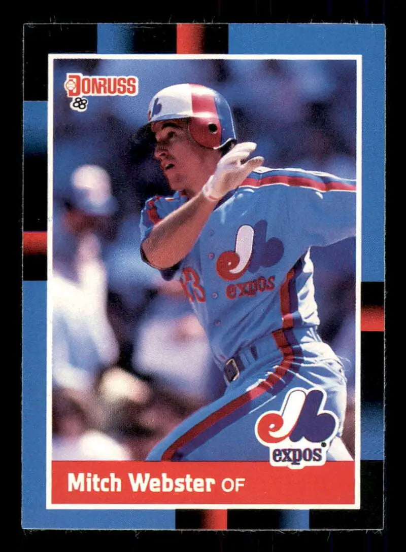1988 Donruss #257 Mitch Webster NM-MT Montreal Expos Baseball Card - Baseball Card Single