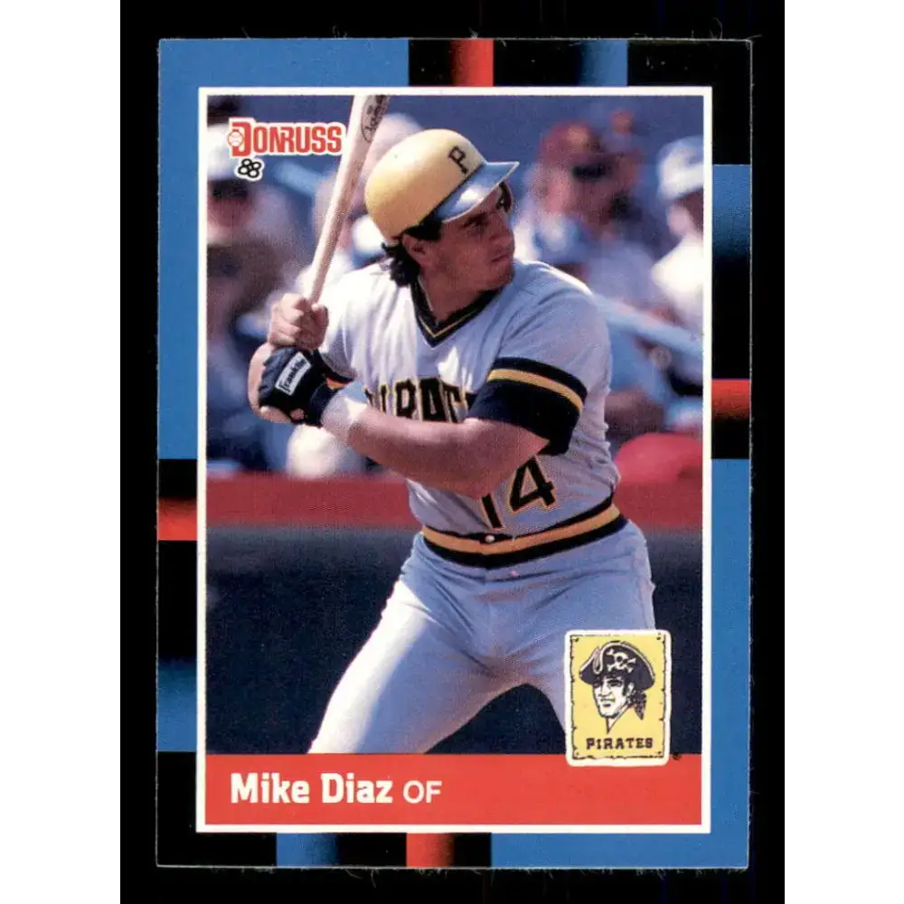 1988 Donruss #267 Mike Diaz EX Pittsburgh Pirates Baseball Card - Baseball Card Single