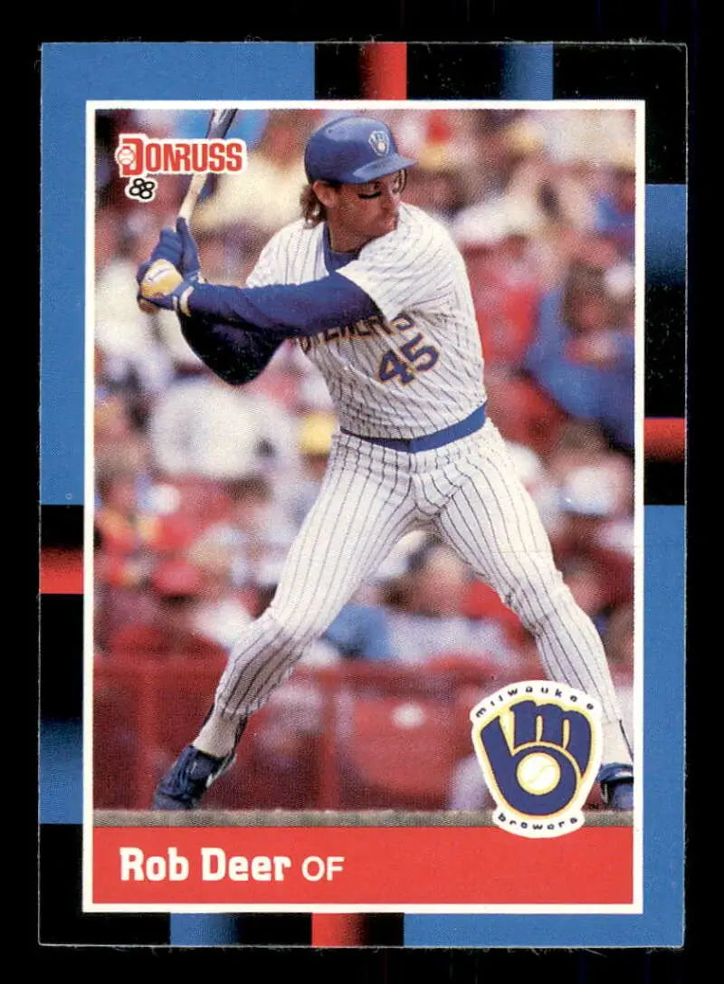 1988 Donruss #274 Rob Deer NM-MT Milwaukee Brewers Baseball Card - Baseball Card Single