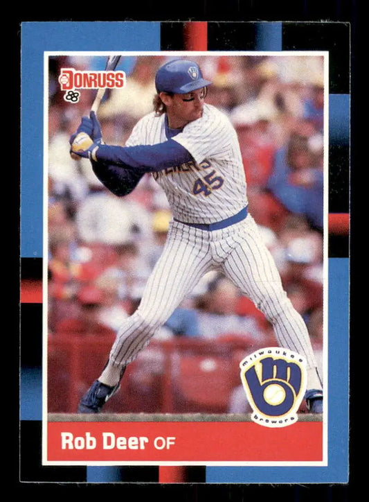 1988 Donruss #274 Rob Deer NM-MT Milwaukee Brewers Baseball Card - Baseball Card Single