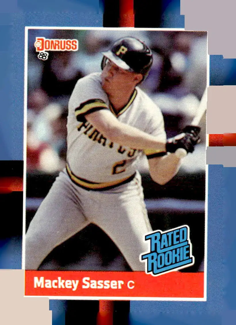 1988 Donruss Rated Rookie Mackey Sasser baseball card showcasing Mackey Sasser baseball memorabilia