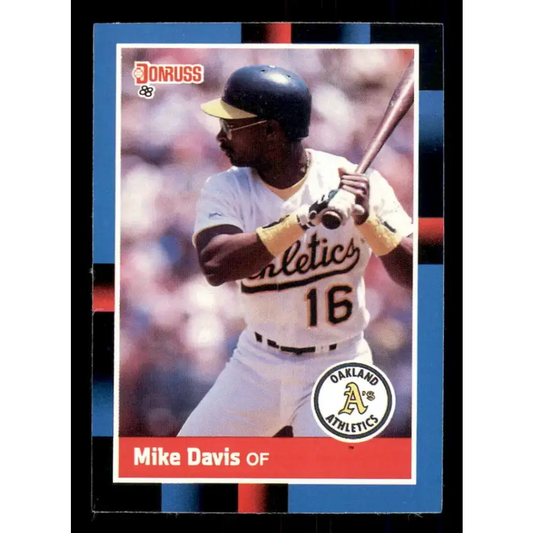 1988 Donruss #281 Mike Davis EX Oakland Athletics Baseball Card - Baseball Card Single