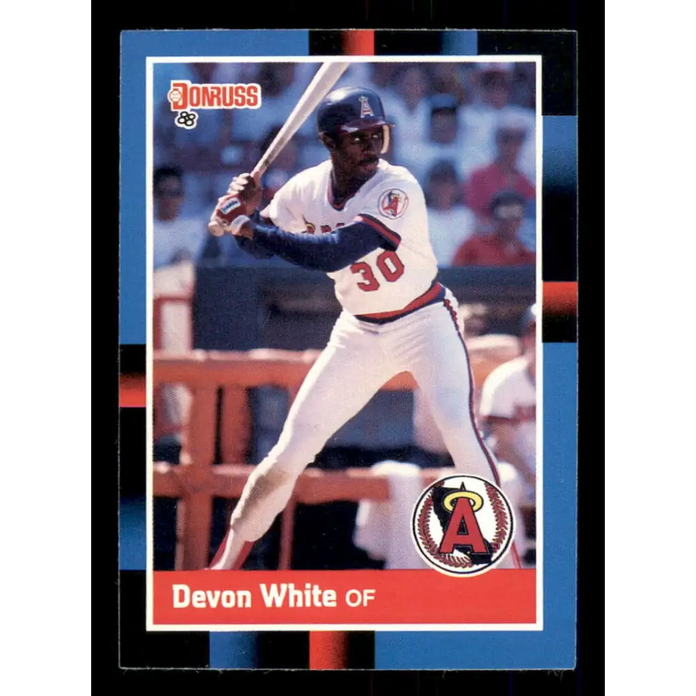 1988 Donruss #283 Devon White EX California Angels Baseball Card Image 1