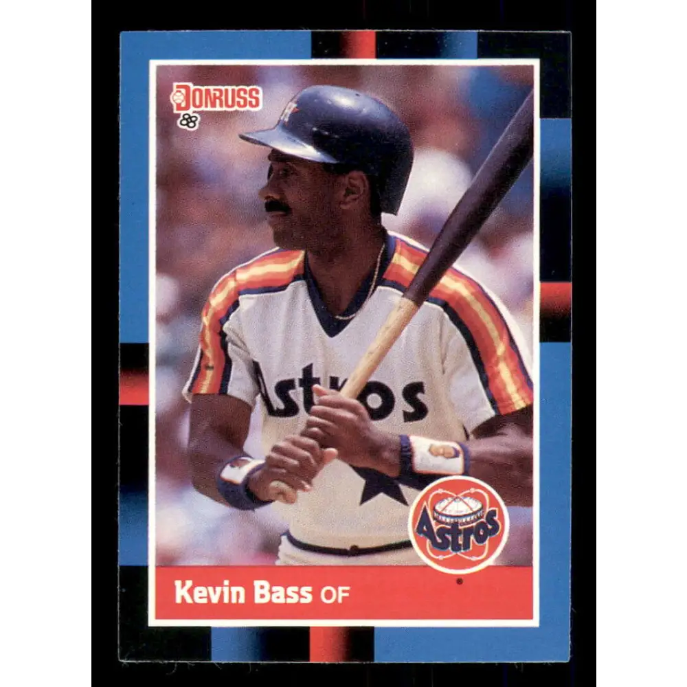1988 Donruss #286 Kevin Bass EX Houston Astros Baseball Card Image 1