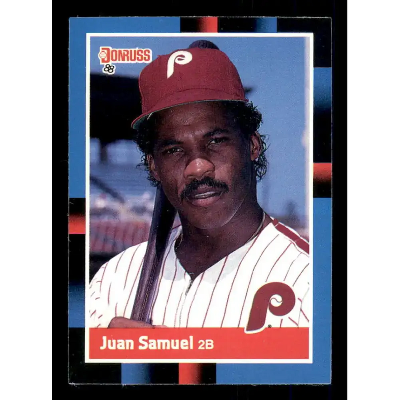 1988 Donruss #288 Juan Samuel EX Philadelphia Phillies Baseball Card - Baseball Card Single