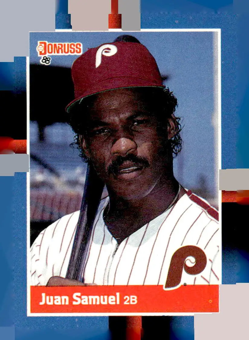 1988 Donruss Juan Samuel baseball card 288b Juan Samuel collectible memorabilia