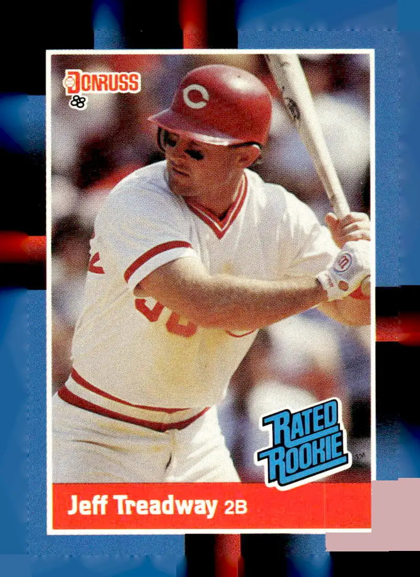 1988 Donruss Jeff Treadway 2B baseball card, a Jeff Treadway baseball collectible