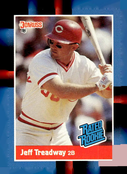 1988 Donruss Jeff Treadway 2B baseball card, a Jeff Treadway baseball collectible