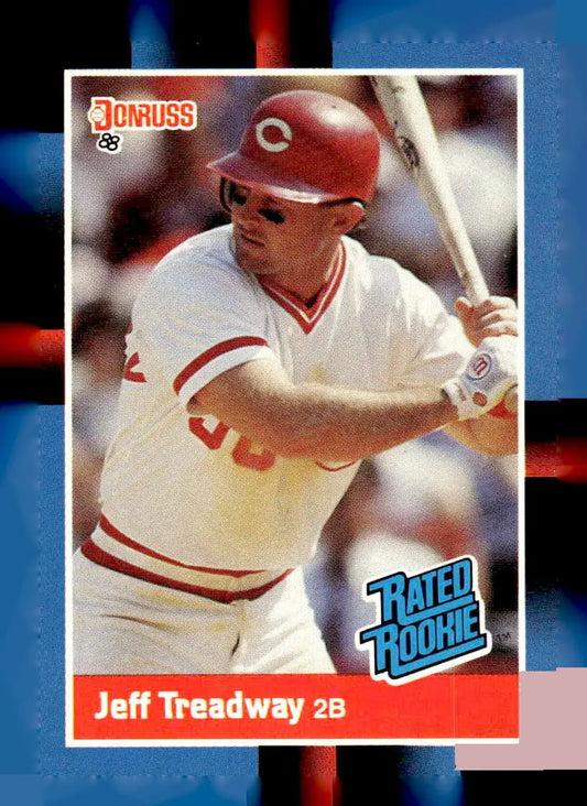 1988 Donruss Jeff Treadway 2B baseball card, a Jeff Treadway baseball collectible