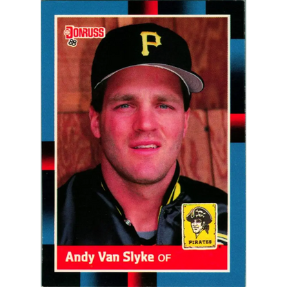 1988 Donruss #291 Andy Van Slyke EX Pittsburgh Pirates Baseball Card Image 1