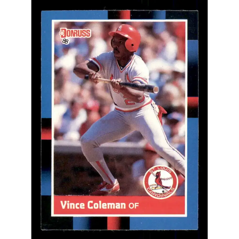 1988 Donruss #293 Vince Coleman EX St. Louis Cardinals Baseball Card - Baseball Card Single