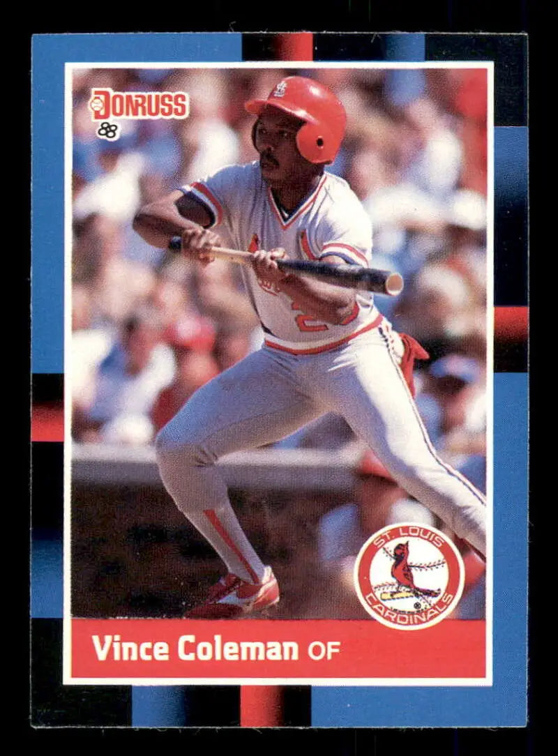 1988 Donruss #293 Vince Coleman NM-MT St. Louis Cardinals Baseball Card - Baseball Card Single