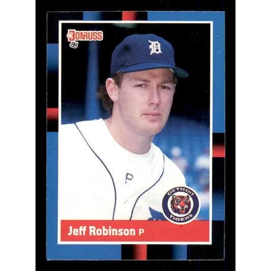 1988 Donruss #296 Jeff Robinson EX Detroit Tigers Baseball Card Image 1