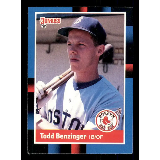 1988 Donruss #297 Todd Benzinger EX RC Rookie Boston Red Sox Baseball Card