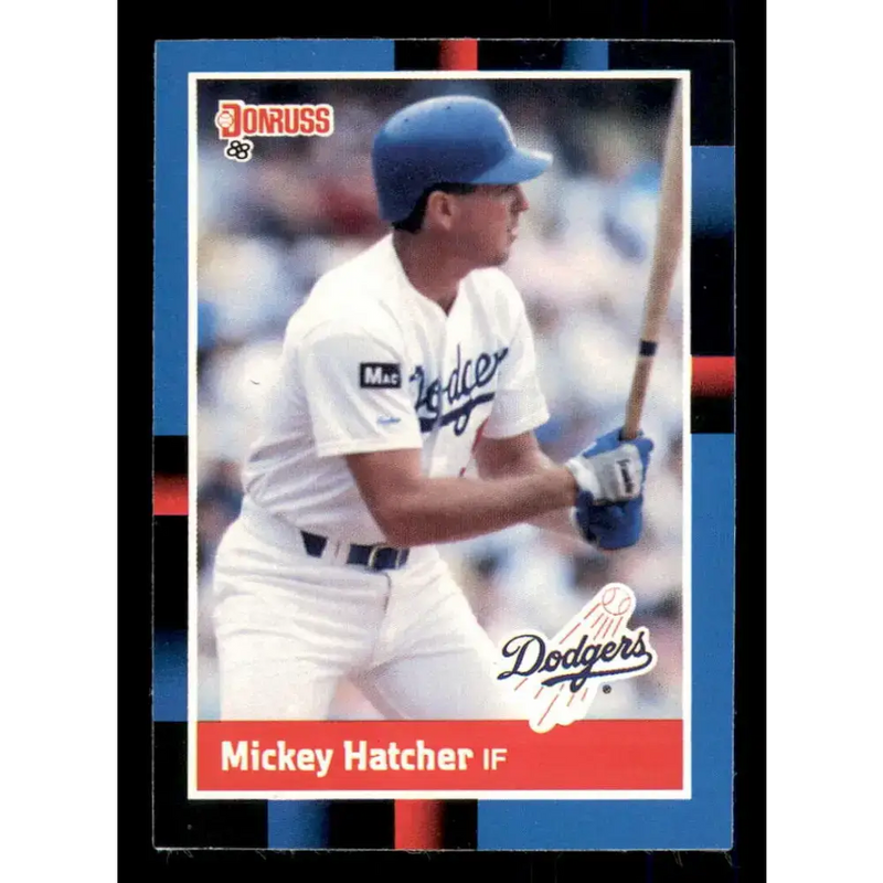 1988 Donruss #299 Mickey Hatcher EX Los Angeles Dodgers Baseball Card - Baseball Card Single