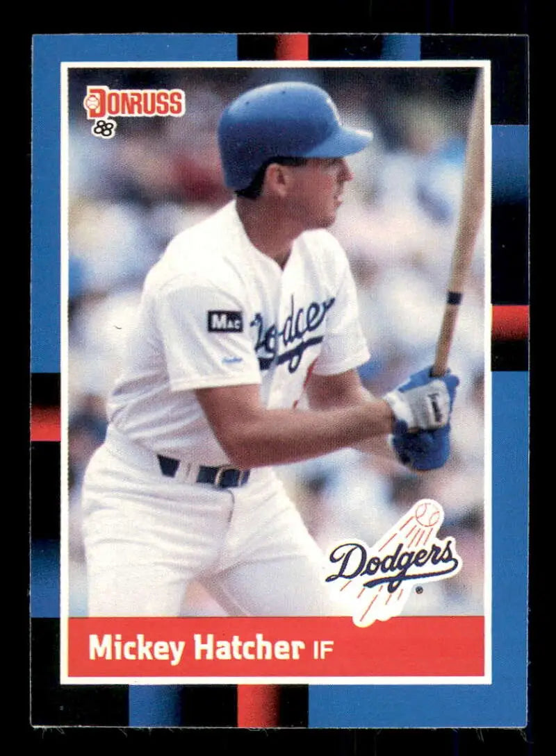 1988 Donruss #299 Mickey Hatcher NM-MT Los Angeles Dodgers Baseball Card - Baseball Card Single