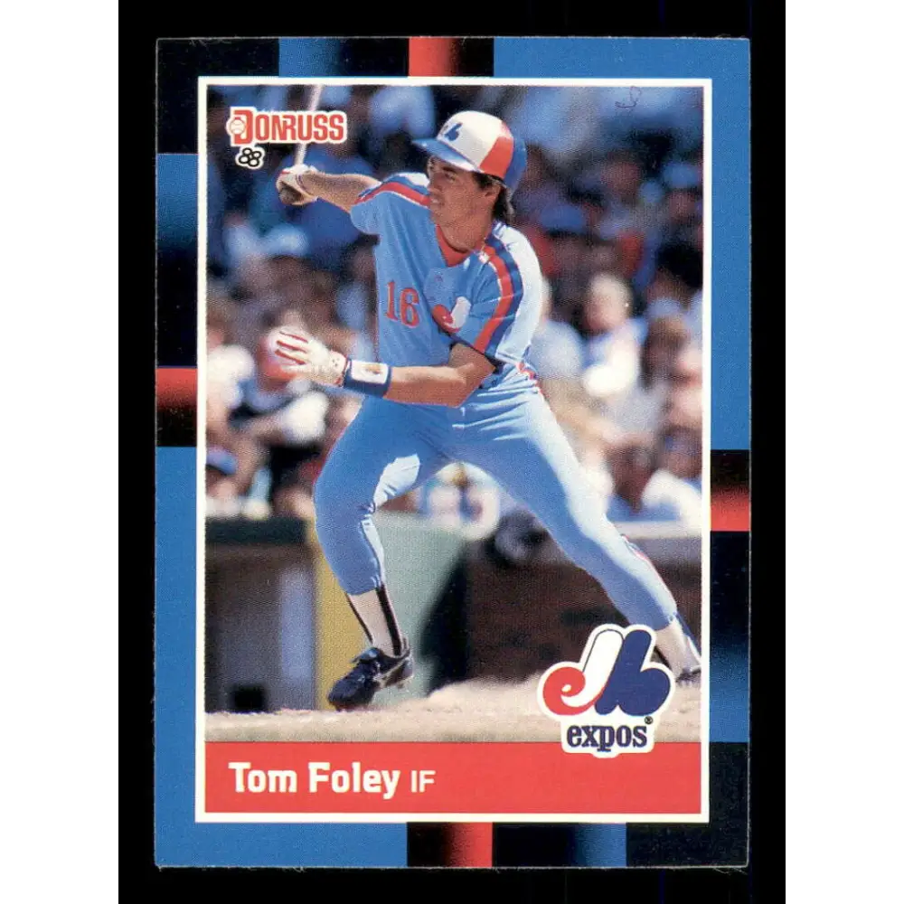 1988 Donruss #303 Tom Foley EX Montreal Expos Baseball Card Image 1