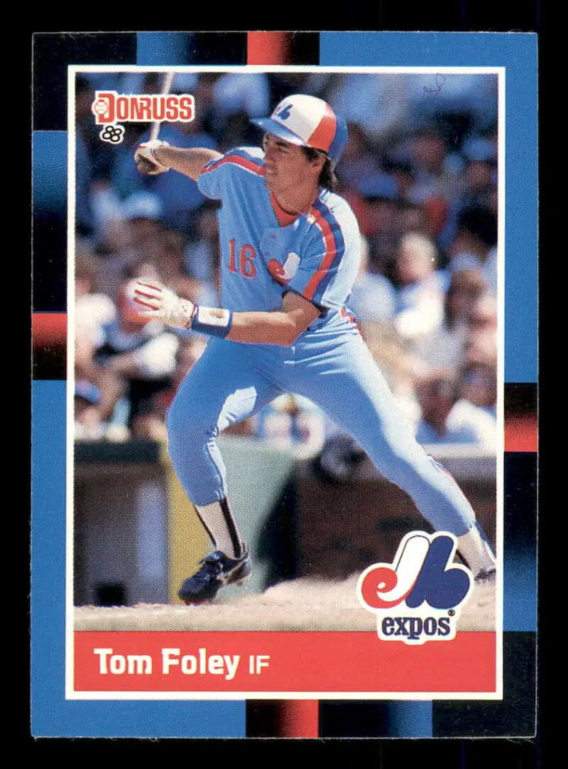 1988 Donruss #303 Tom Foley NM-MT Montreal Expos Baseball Card - Baseball Card Single