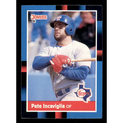 1988 Donruss #304 Pete Incaviglia EX Texas Rangers Baseball Card Image 1