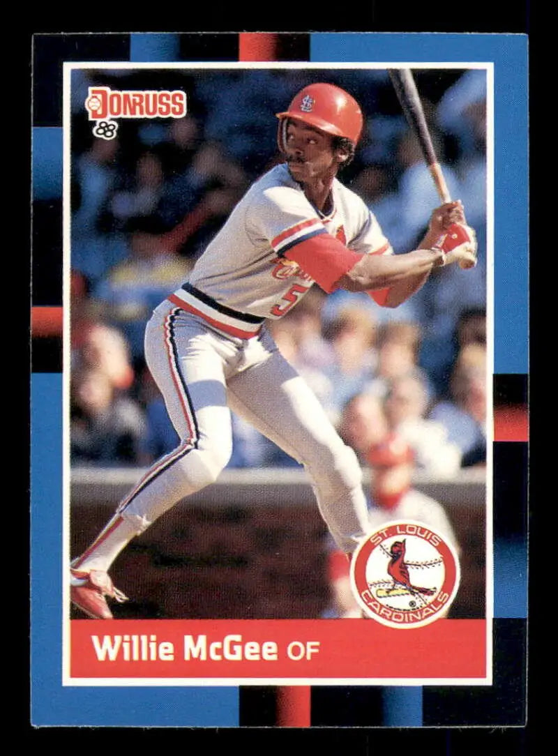 1988 Donruss #307 Willie McGee NM-MT St. Louis Cardinals Baseball Card - Baseball Card Single