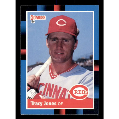 1988 Donruss #310 Tracy Jones EX Cincinnati Reds Baseball Card Image 1